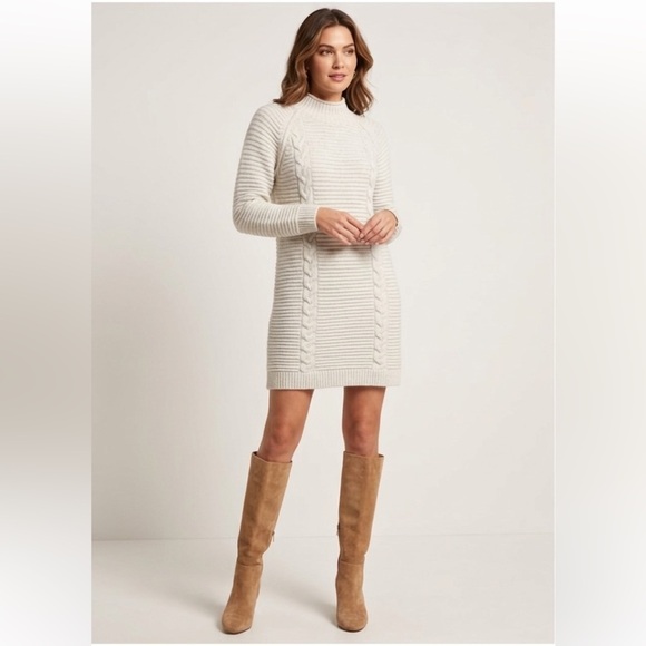 Banana Republic Dresses & Skirts - Banana Republic Ribbed Cable Knit Funnel Neck Sweater Mini Dress